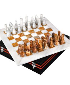 Juego de ajedrez de mármol hecho a mano UMAID con lujosa