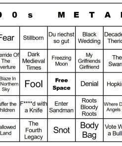 Bingo de Música Bangin' Meats CardTunz 100 Cartas Impresas