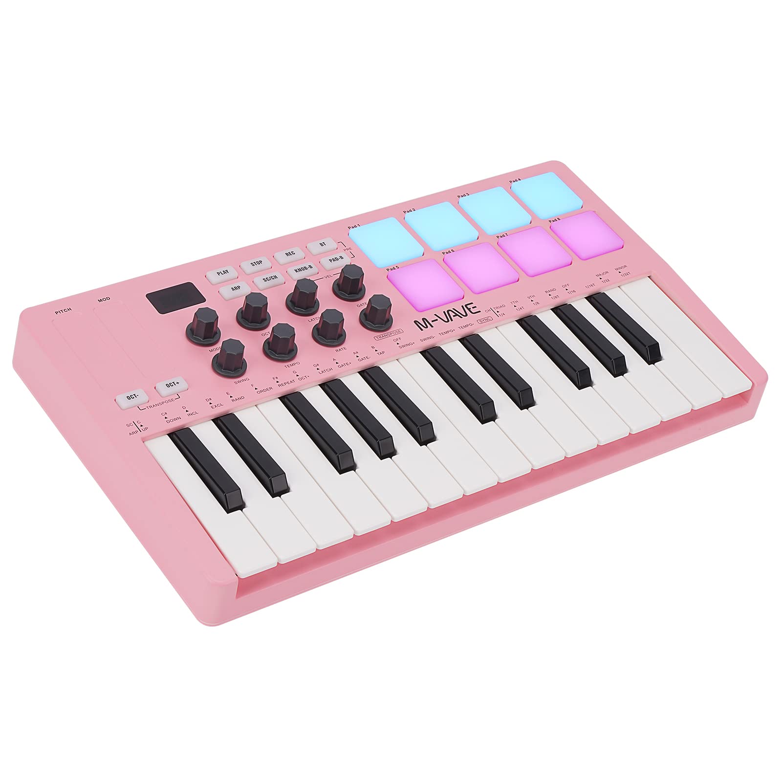 Controlador de Teclado MIDI USB de 25 Teclas M-WAVE con 8