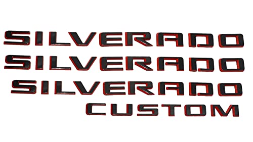 Juego de 4 Emblemas Personalizados Silverado 3D Pegatinas