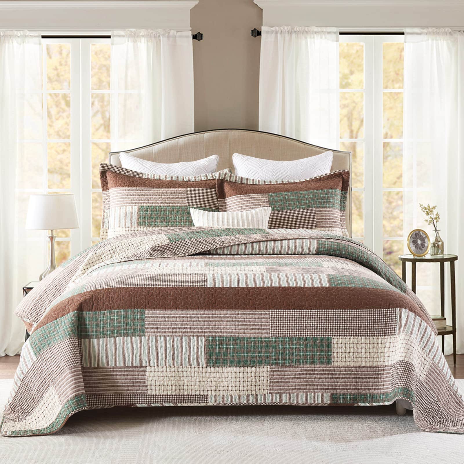 Juego de Colcha 100% Algodón Tamaño Queen - Colcha de