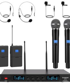 Sistema de Micrófono Inalámbrico de 4 Canales innopow,