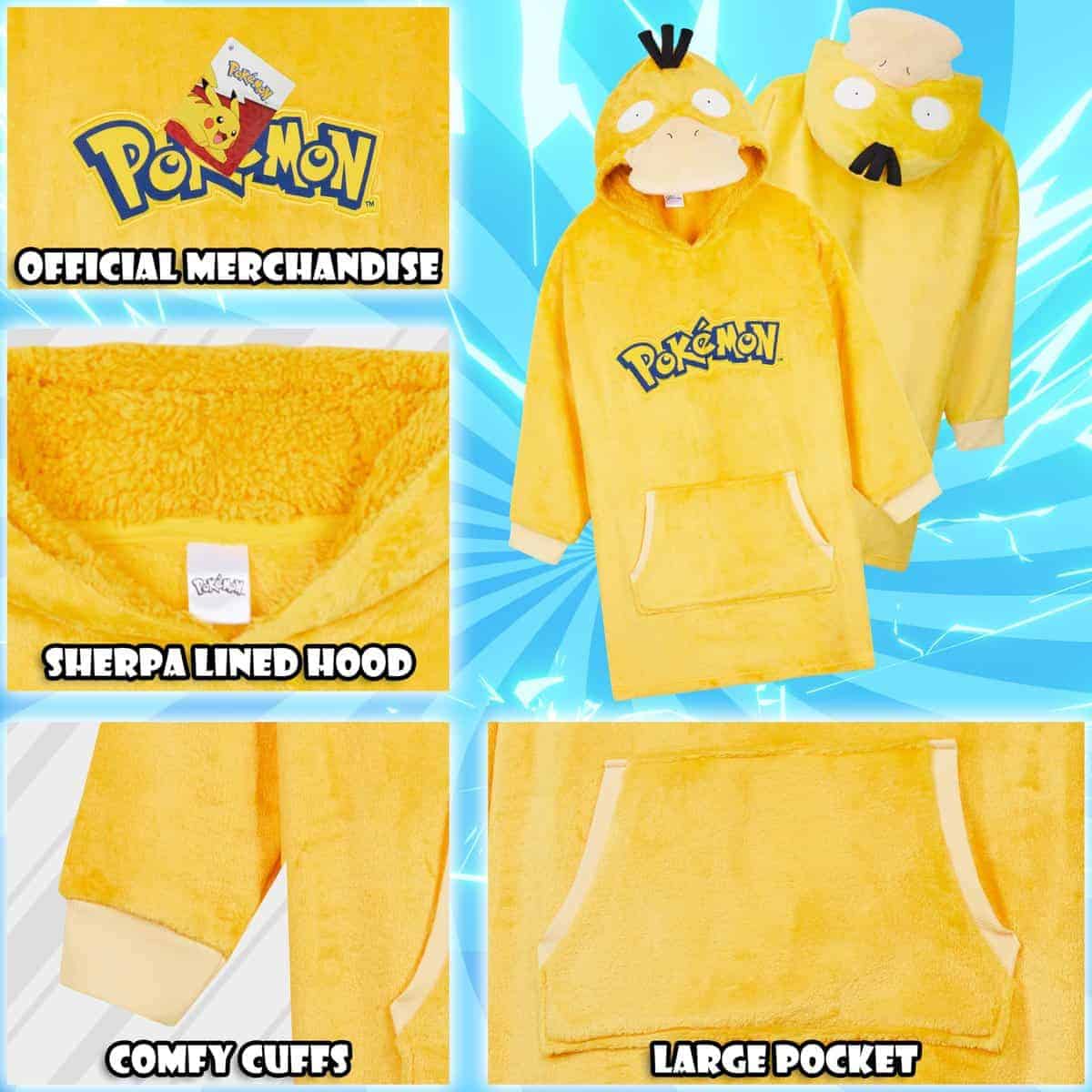 Manta con Capucha de Pokemon Pikachu para Niños - Cómoda y - Imagen 5