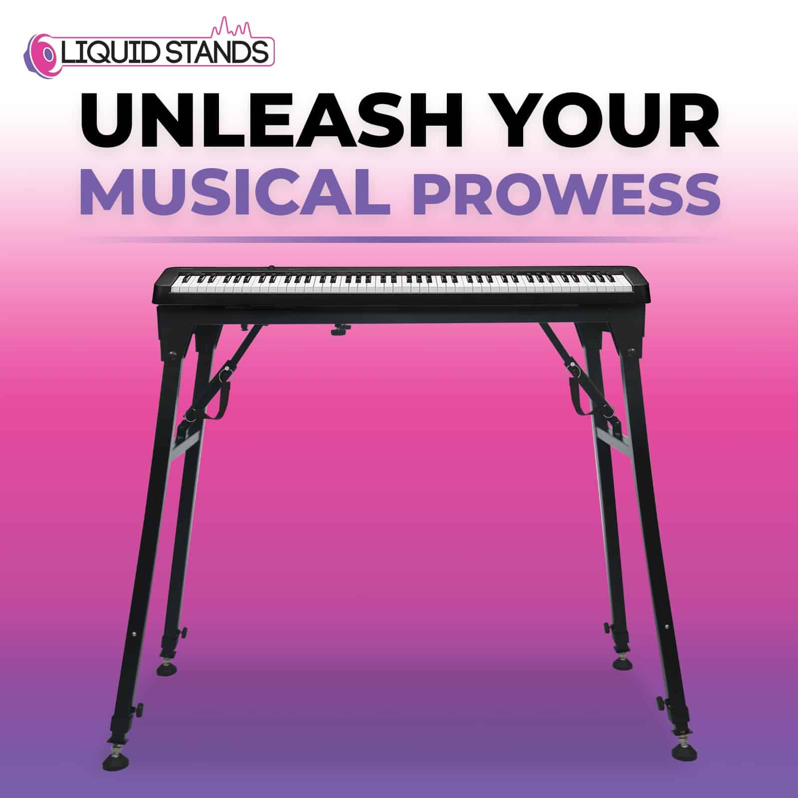 Soporte para teclado de piano plegable Liquid Stands - - Imagen 6