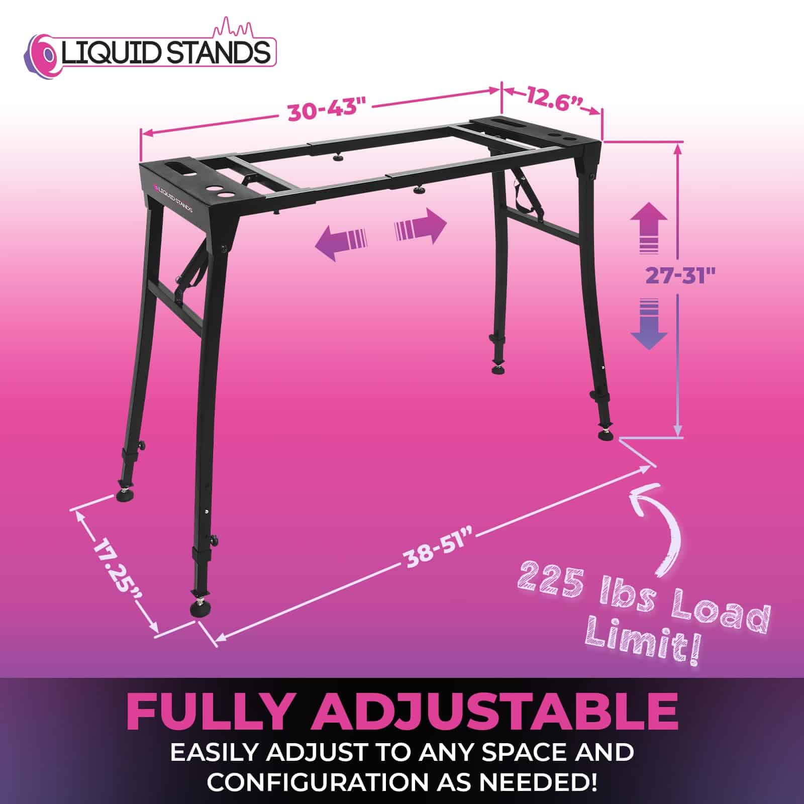Soporte para teclado de piano plegable Liquid Stands - - Imagen 3
