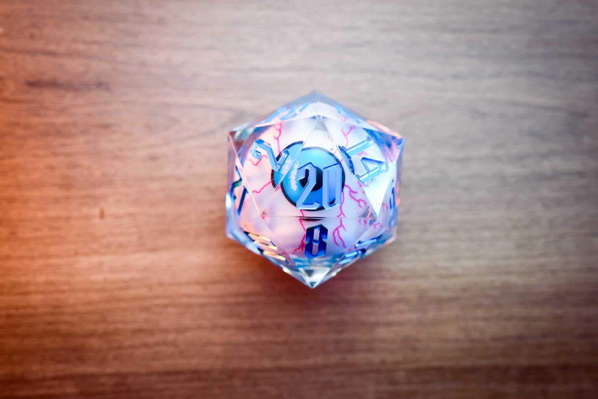 FanRolly de Metallic Dice Games 55mm Mammoth d20, Ojo Azul - Imagen 4