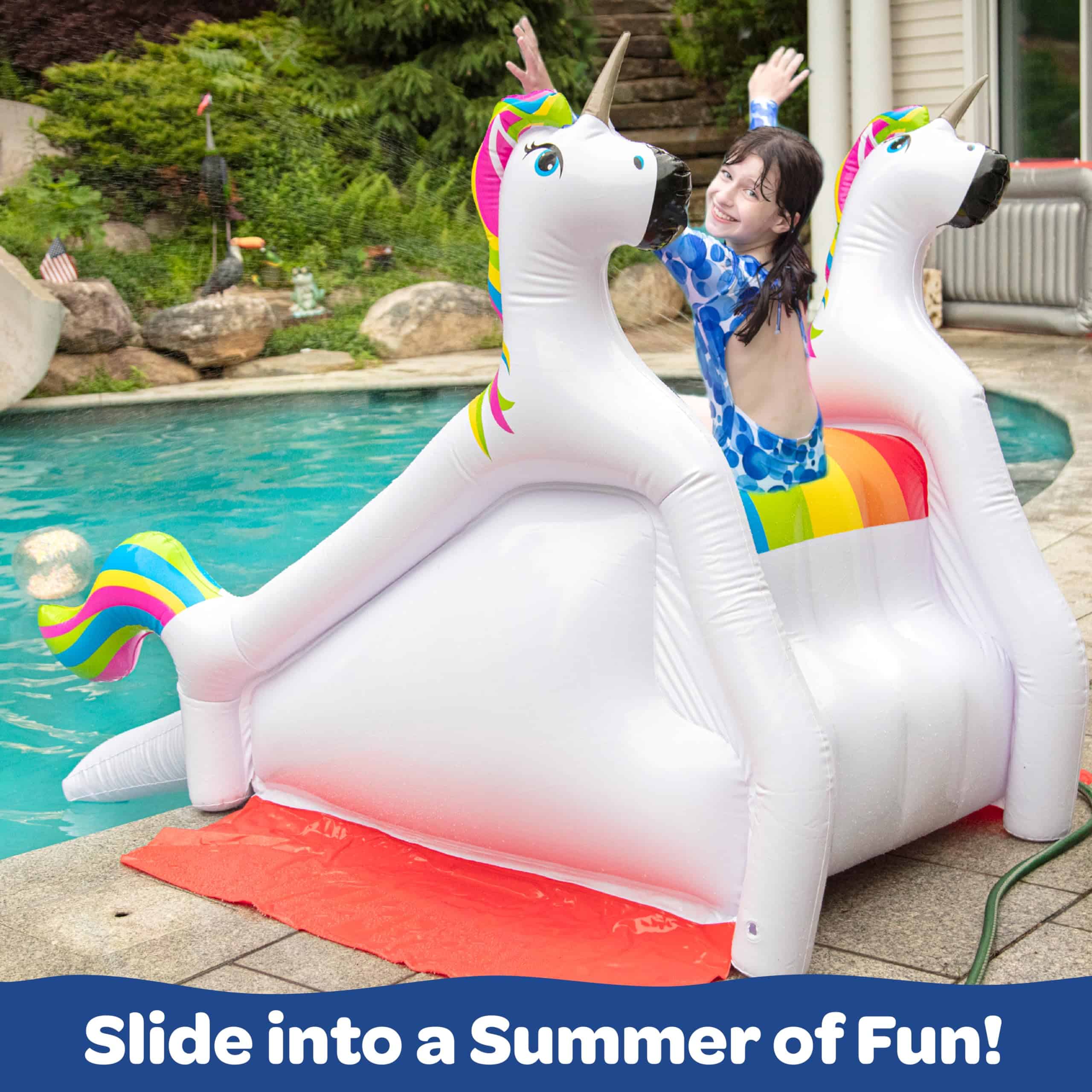 Tobogán de Piscina Inflable Gigante de Unicornio con - Imagen 7