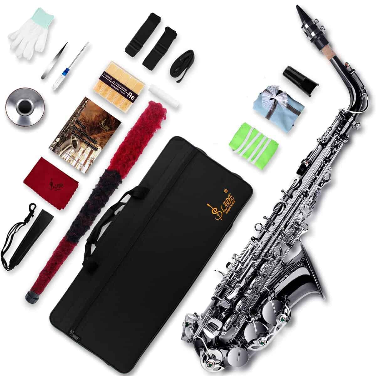 Saxofón Eb Alto SLADE para Principiantes, Adulto, Negro y