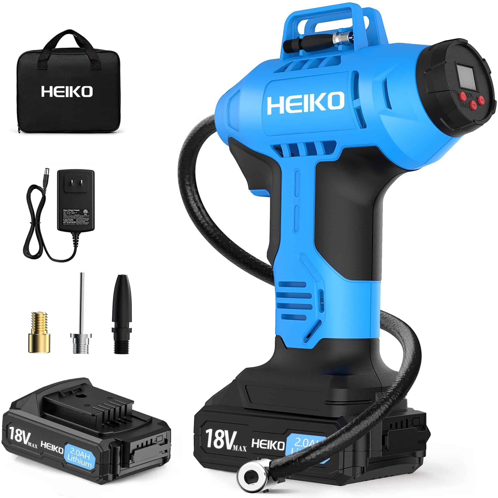 Inflador de neumáticos inalámbrico Heiko 20V, compresor de