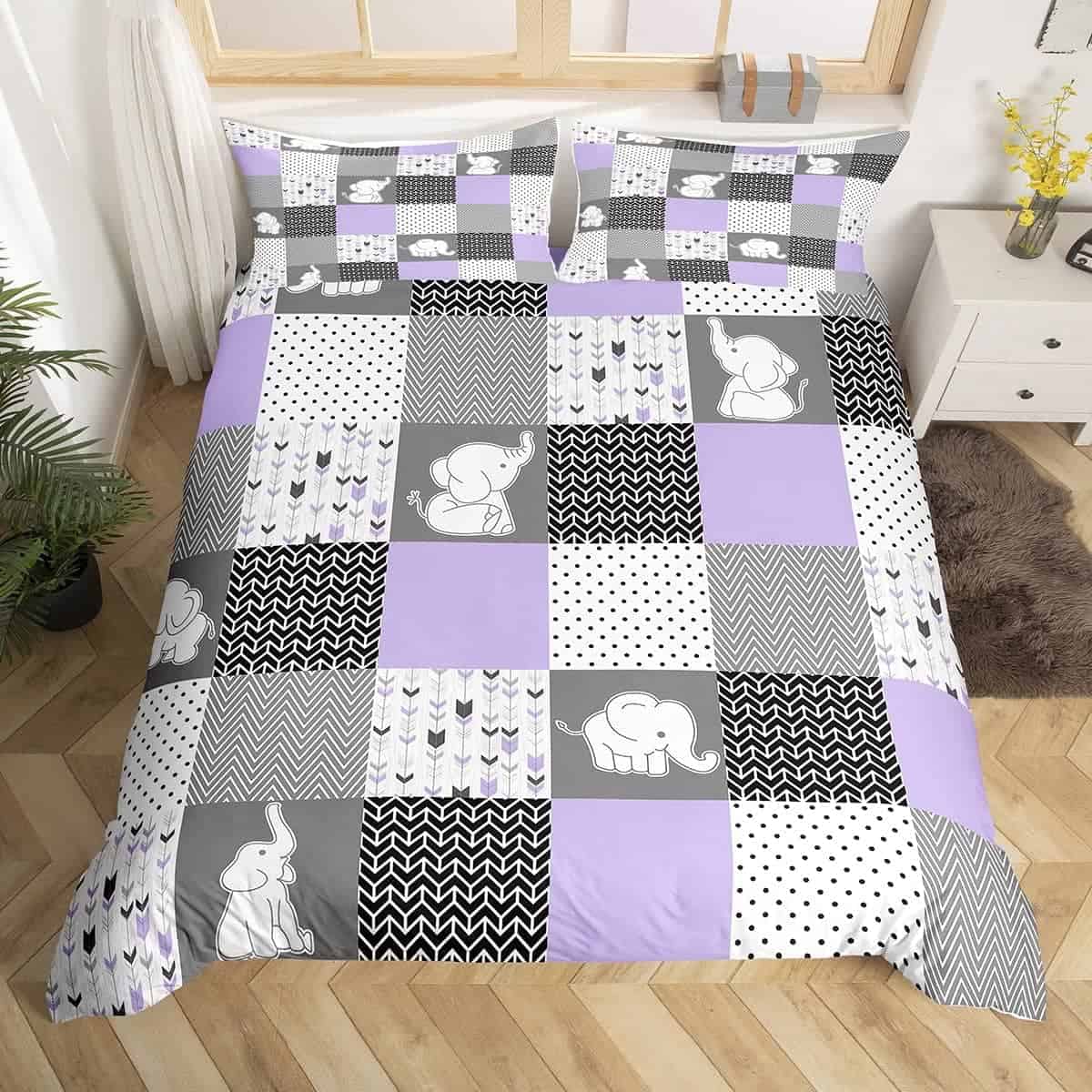 Set de Ropa de Cama de Elefante Encantador, Juego de Funda