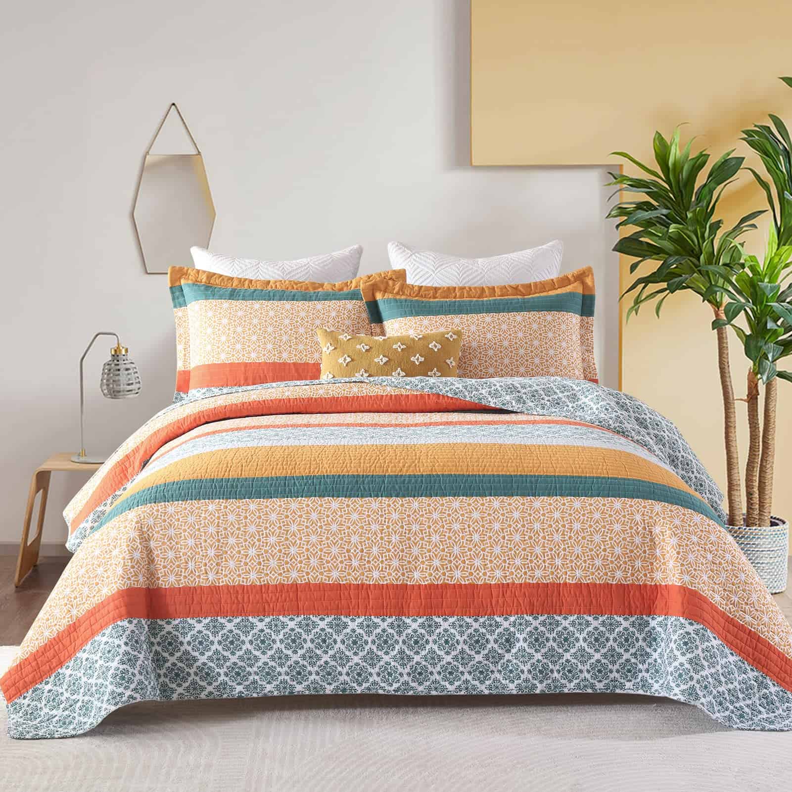 Juego de Edredón Bohemio Tamaño Queen 100% Algodón - Patrón