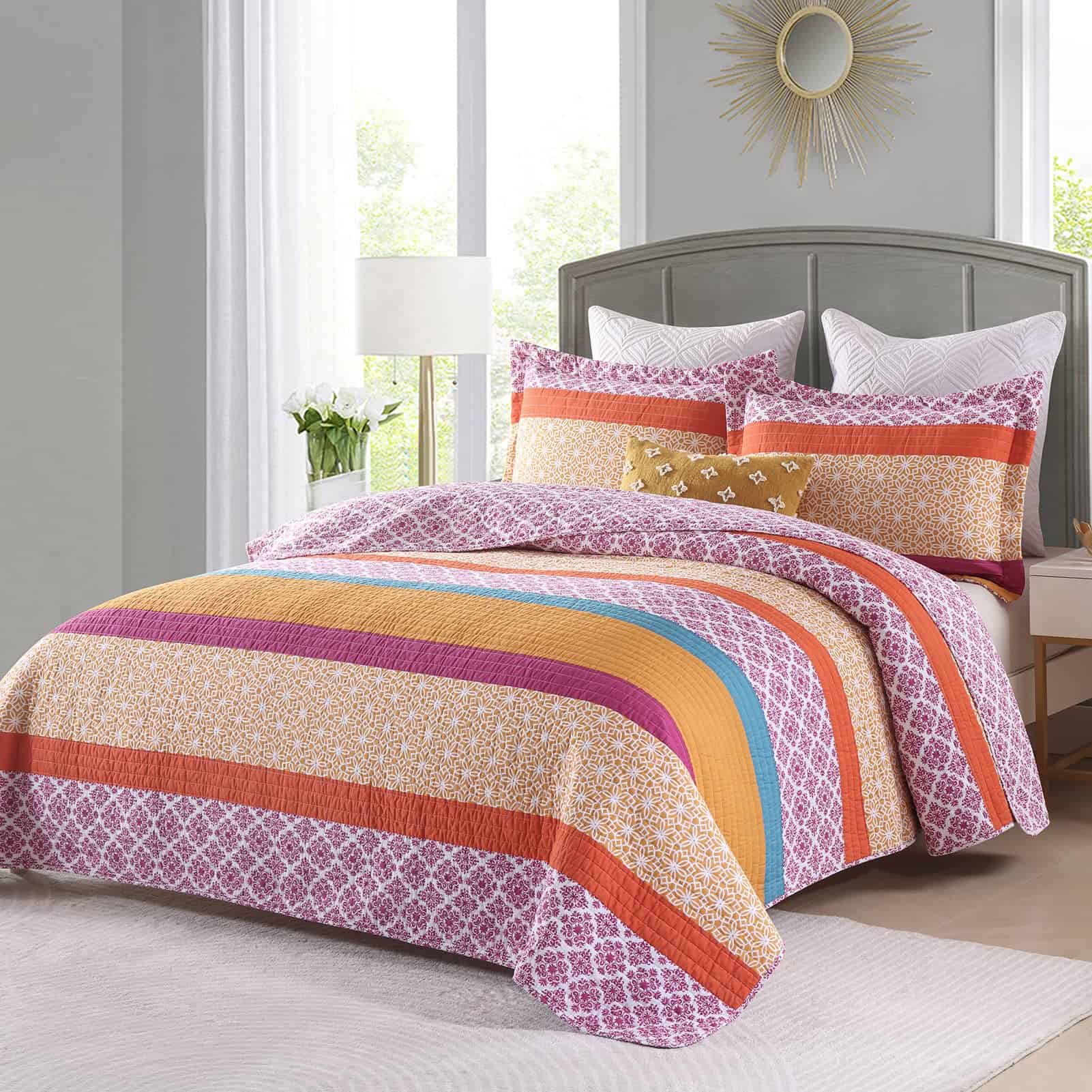 Set de colcha PERHOM Boho King Size - 100% algodón - Imagen 3