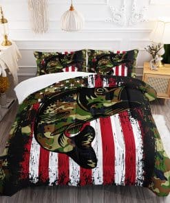 Edredón Suncloris Striped Bass Fish, Ropa de Cama