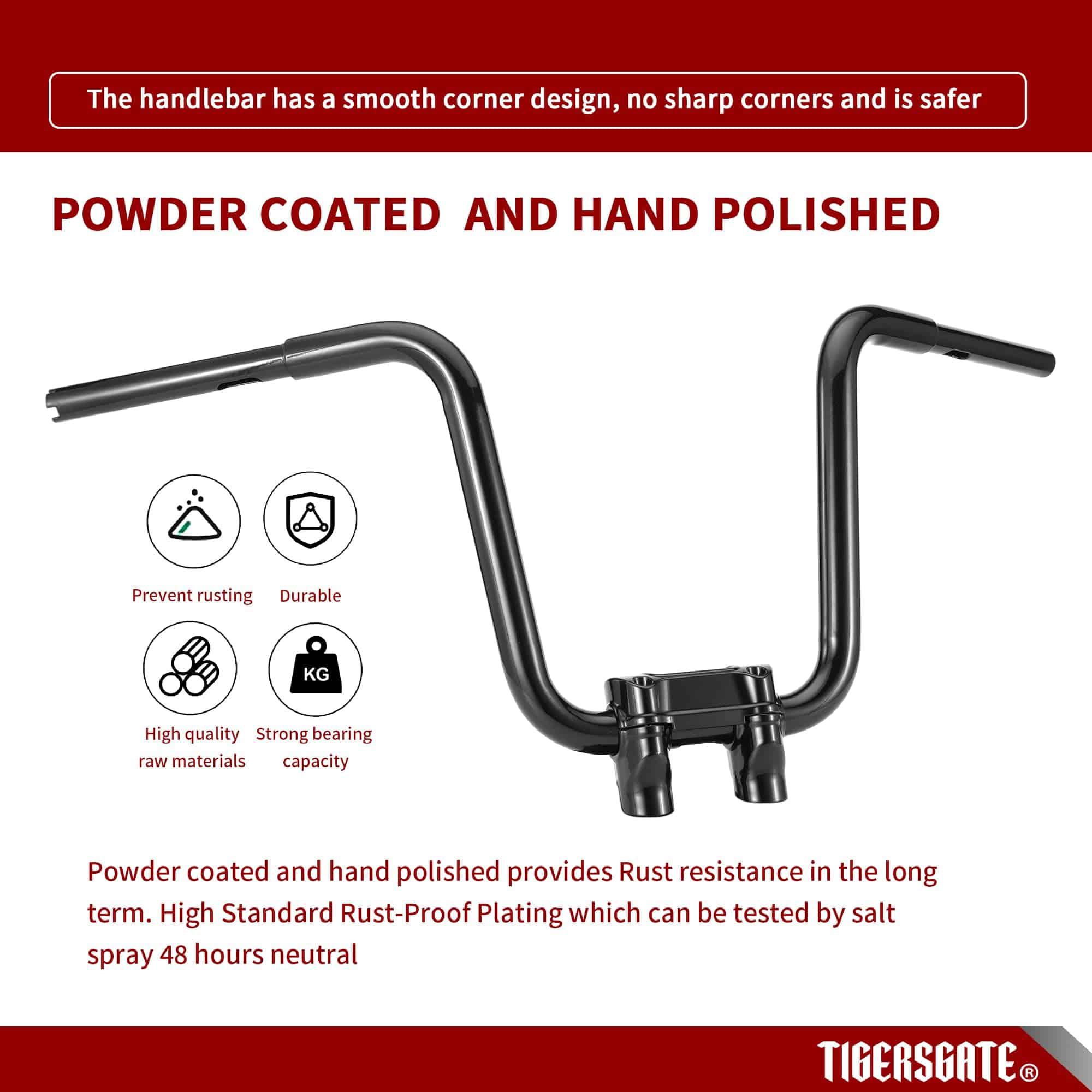 TIGERSGATE Mini Ape Hangers de 12" para Touring/Softail con - Imagen 5