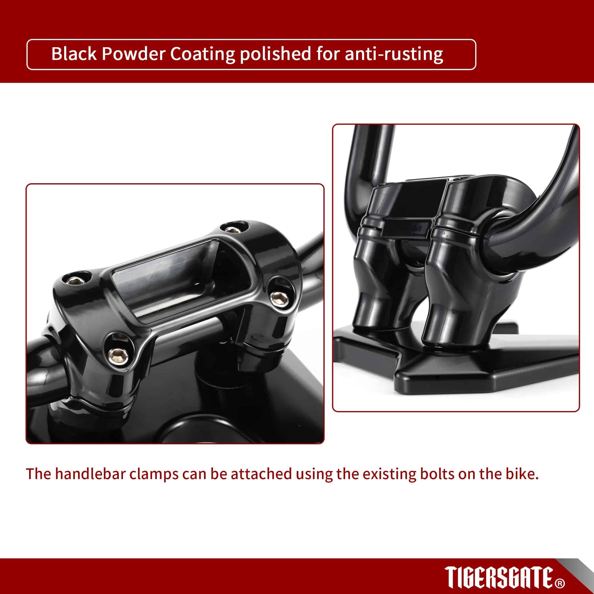 TIGERSGATE Mini Ape Hangers de 12" para Touring/Softail con - Imagen 4