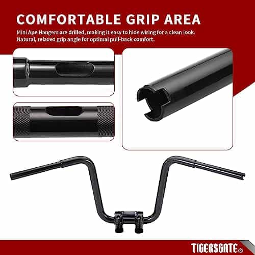 TIGERSGATE Mini Ape Hangers de 12" para Touring/Softail con - Imagen 8