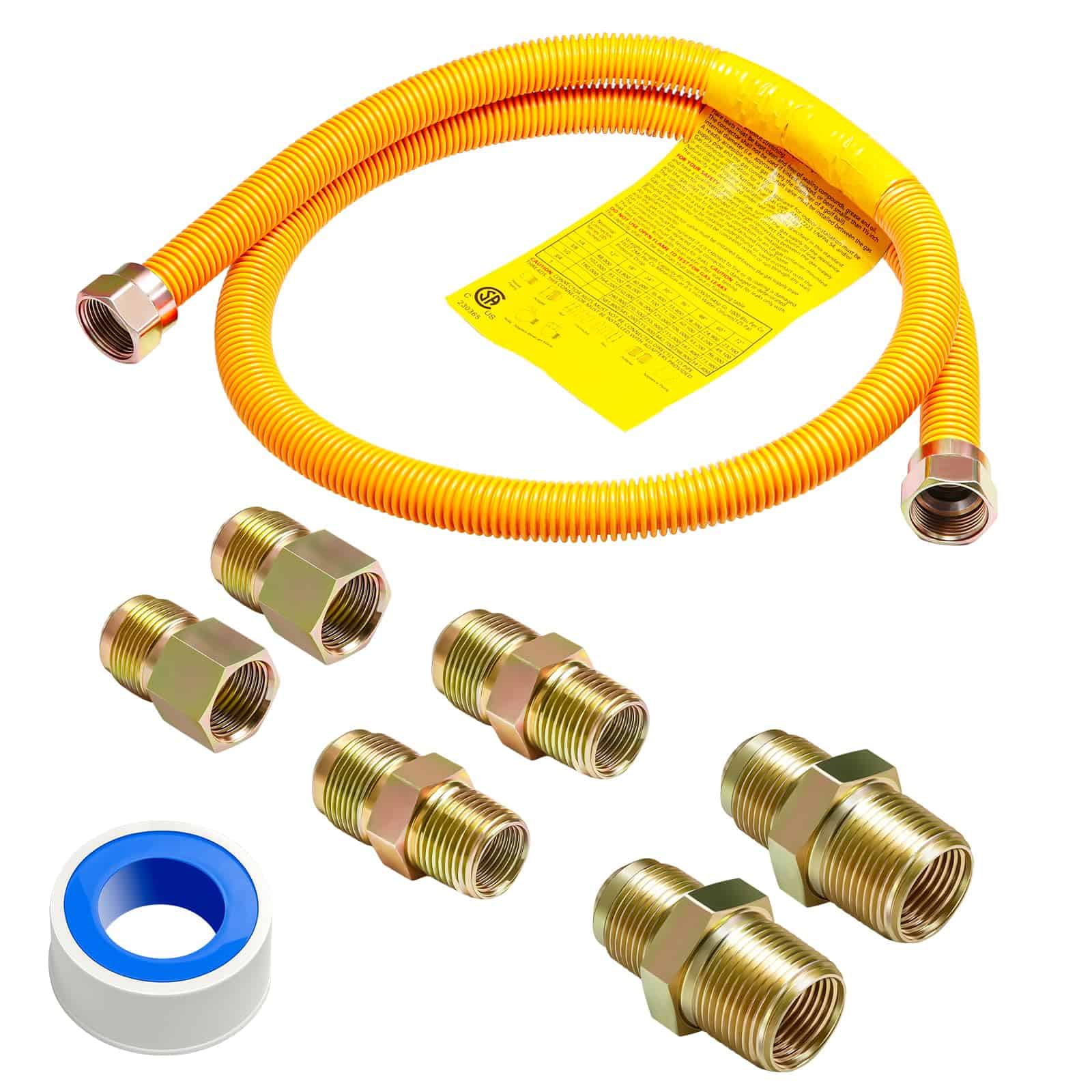 Kit de línea de gas flexible Solimeta de 48" para secadora,