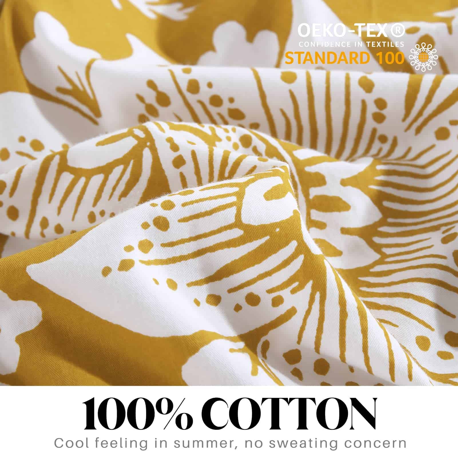 CozyDH Funda de Edredón de Algodón Tamaño -Amarillo - Imagen 9