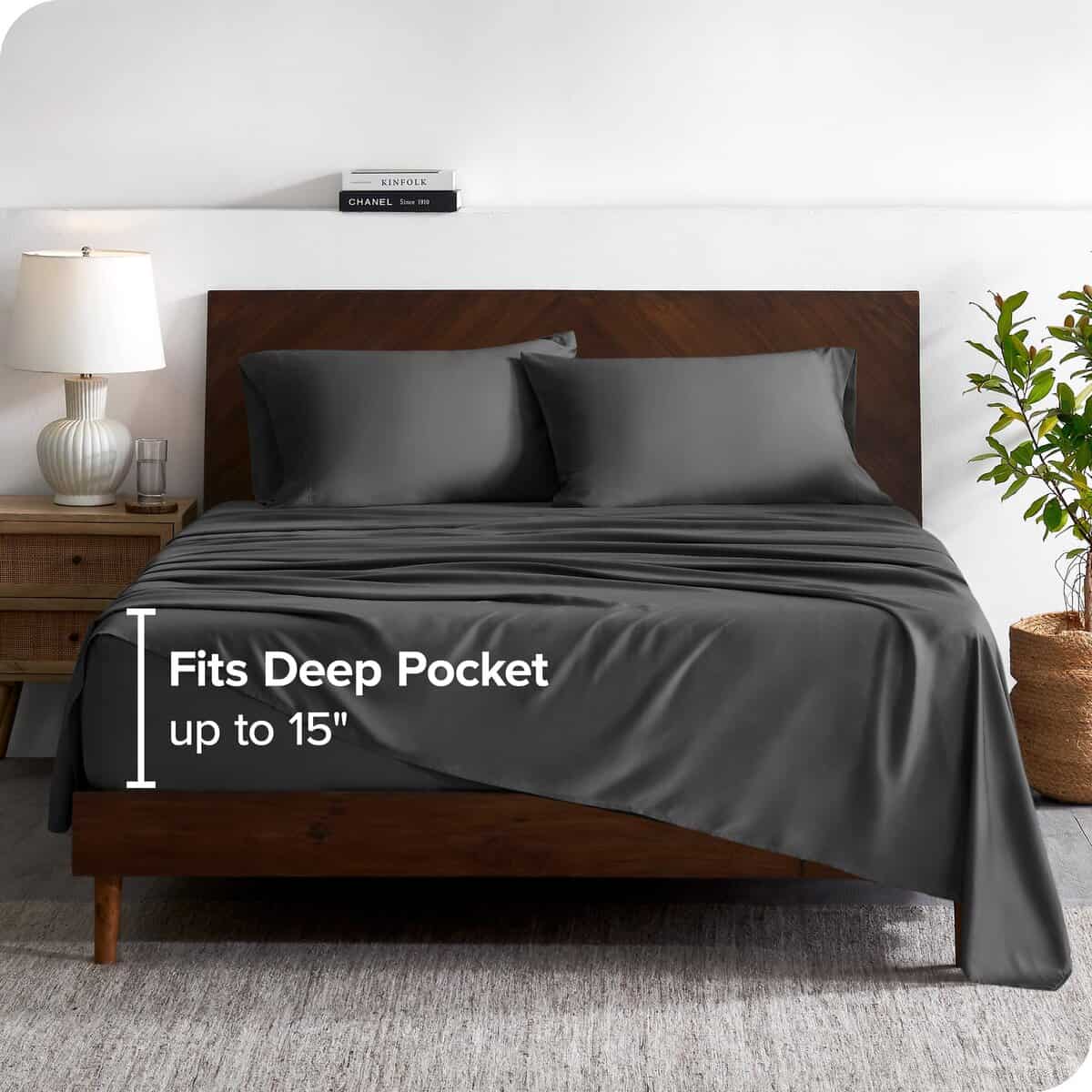 Juego de sábanas de lujo Twin XL 100% rayón derivado del - Imagen 5