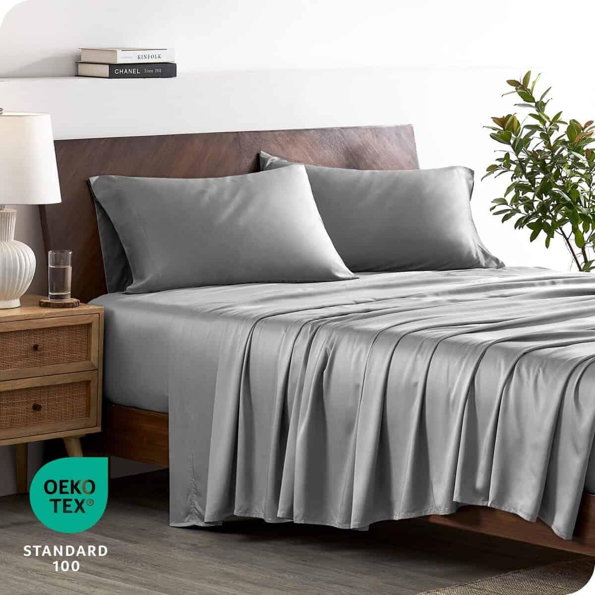 Juego de sábanas de lujo Twin XL 100% rayón derivado del - Imagen 4