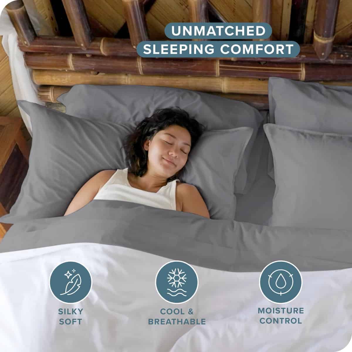 Juego de sábanas de lujo Twin XL 100% rayón derivado del - Imagen 3