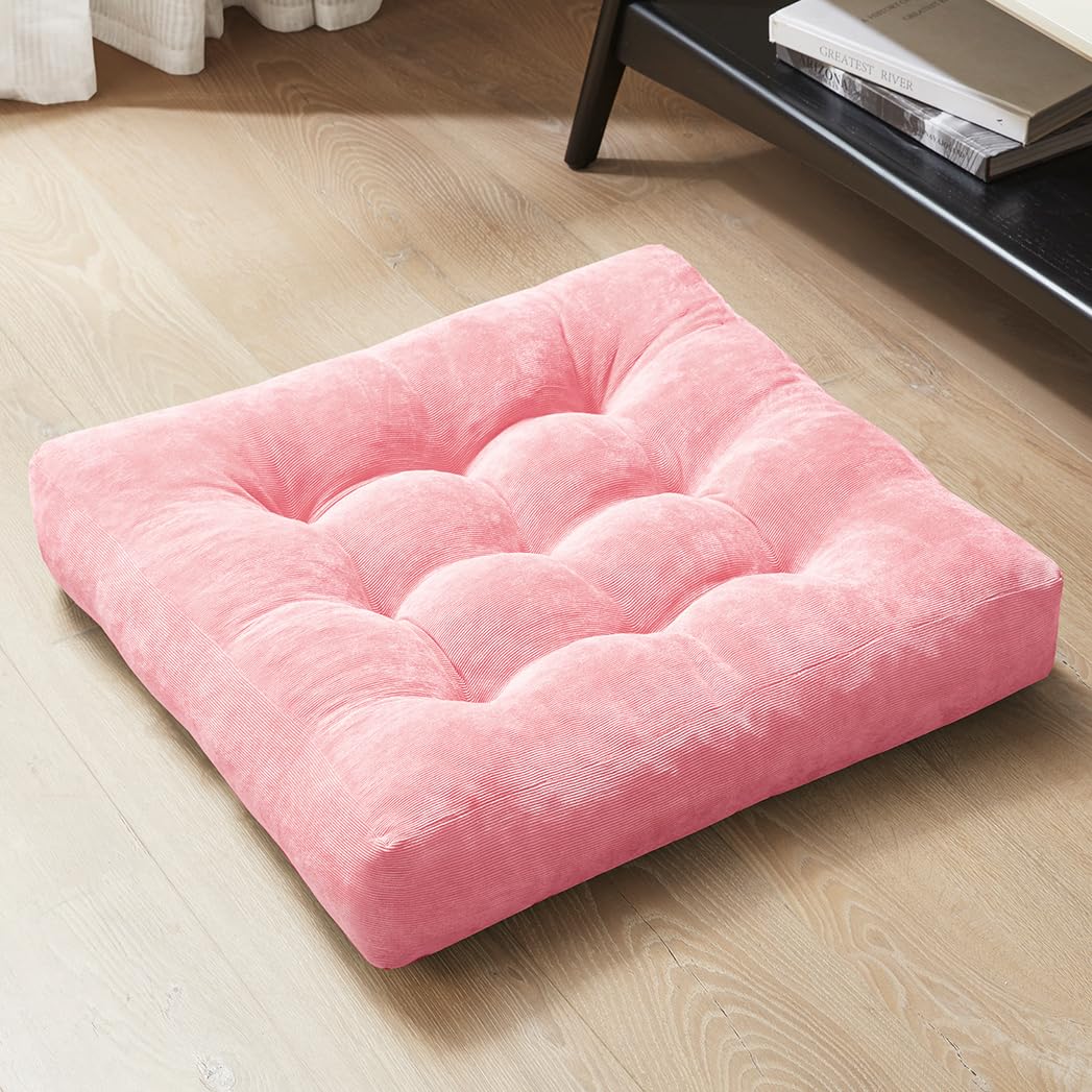 Cojín de Meditación Cuadrado Grande en Color Rosa, Cojín de