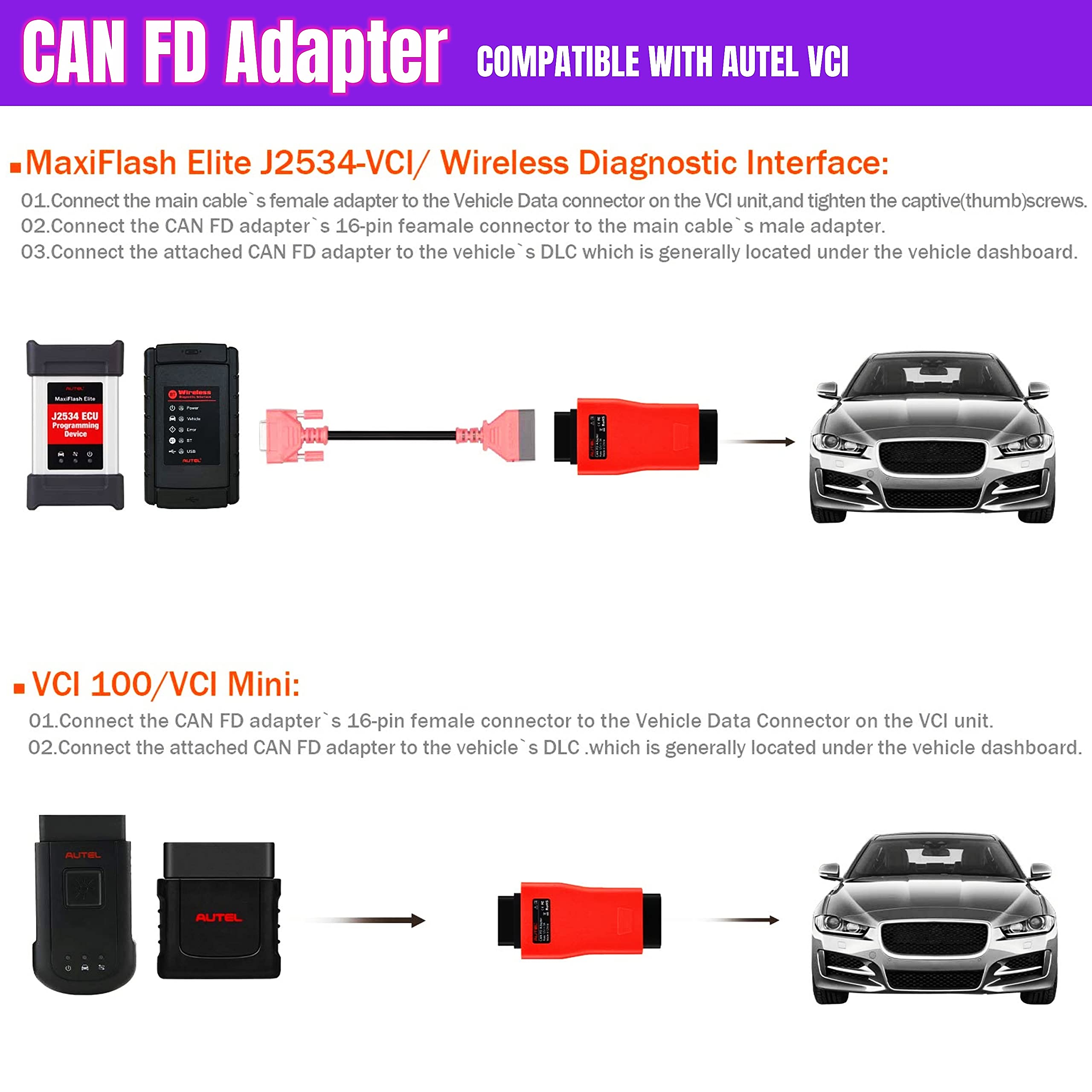 Adaptador de Protocolo CAN FD Autel, Compatible con Escáner - Imagen 5