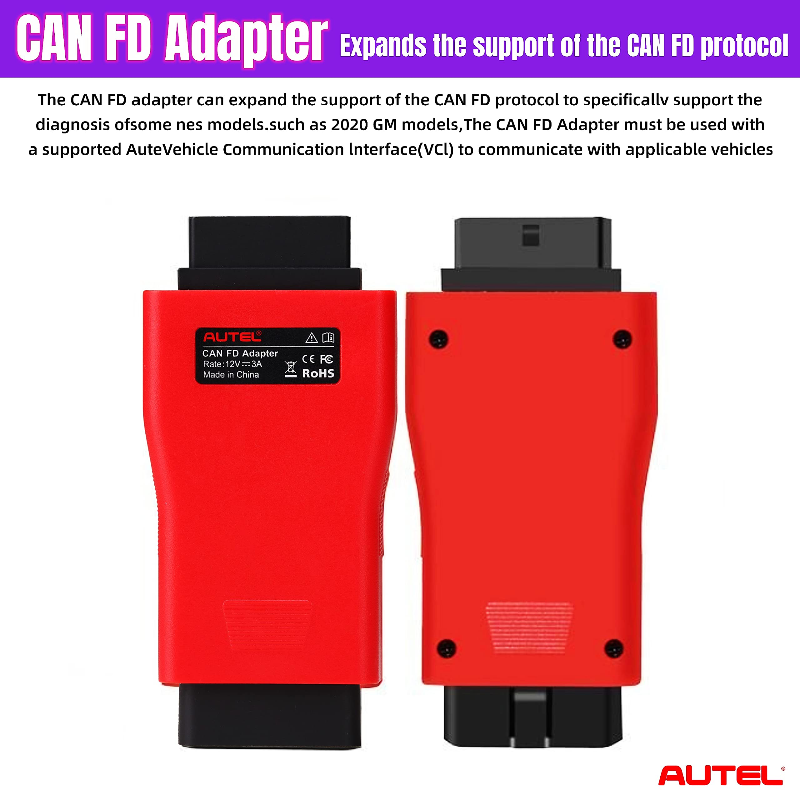 Adaptador de Protocolo CAN FD Autel, Compatible con Escáner - Imagen 3