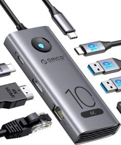 Concentrador USB C de 10Gbps, ORICO 8 en 1 Estación de