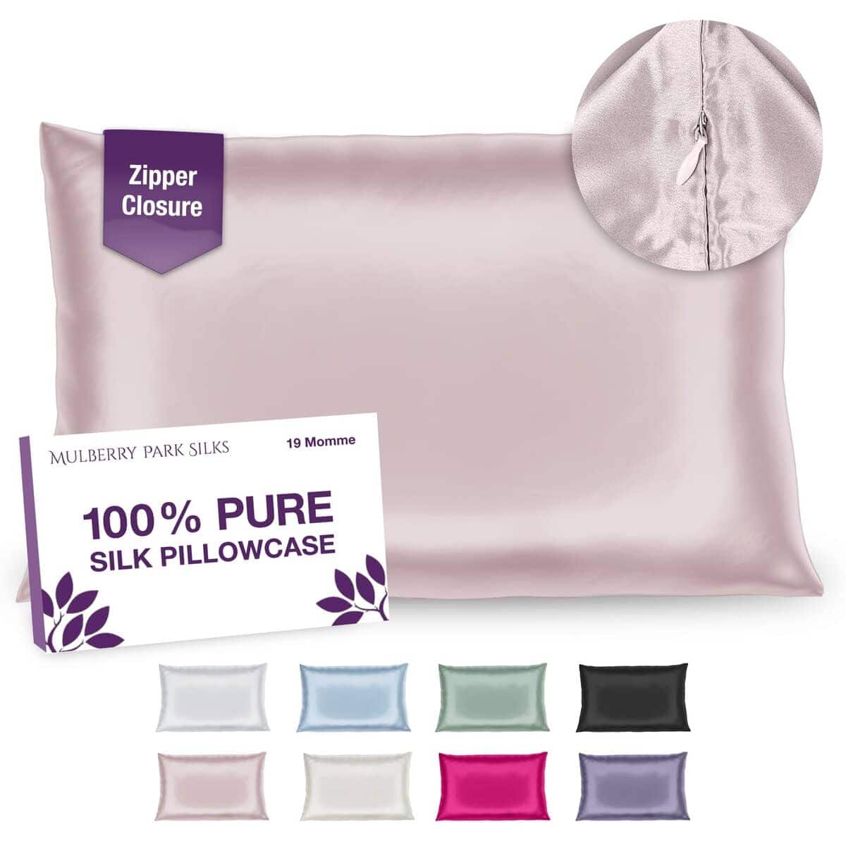 Funda de almohada de seda Mulberry Park 100% -Rosa