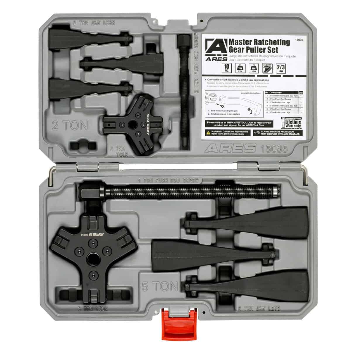 ARES 15095 - Juego maestro de extractores de engranajes con