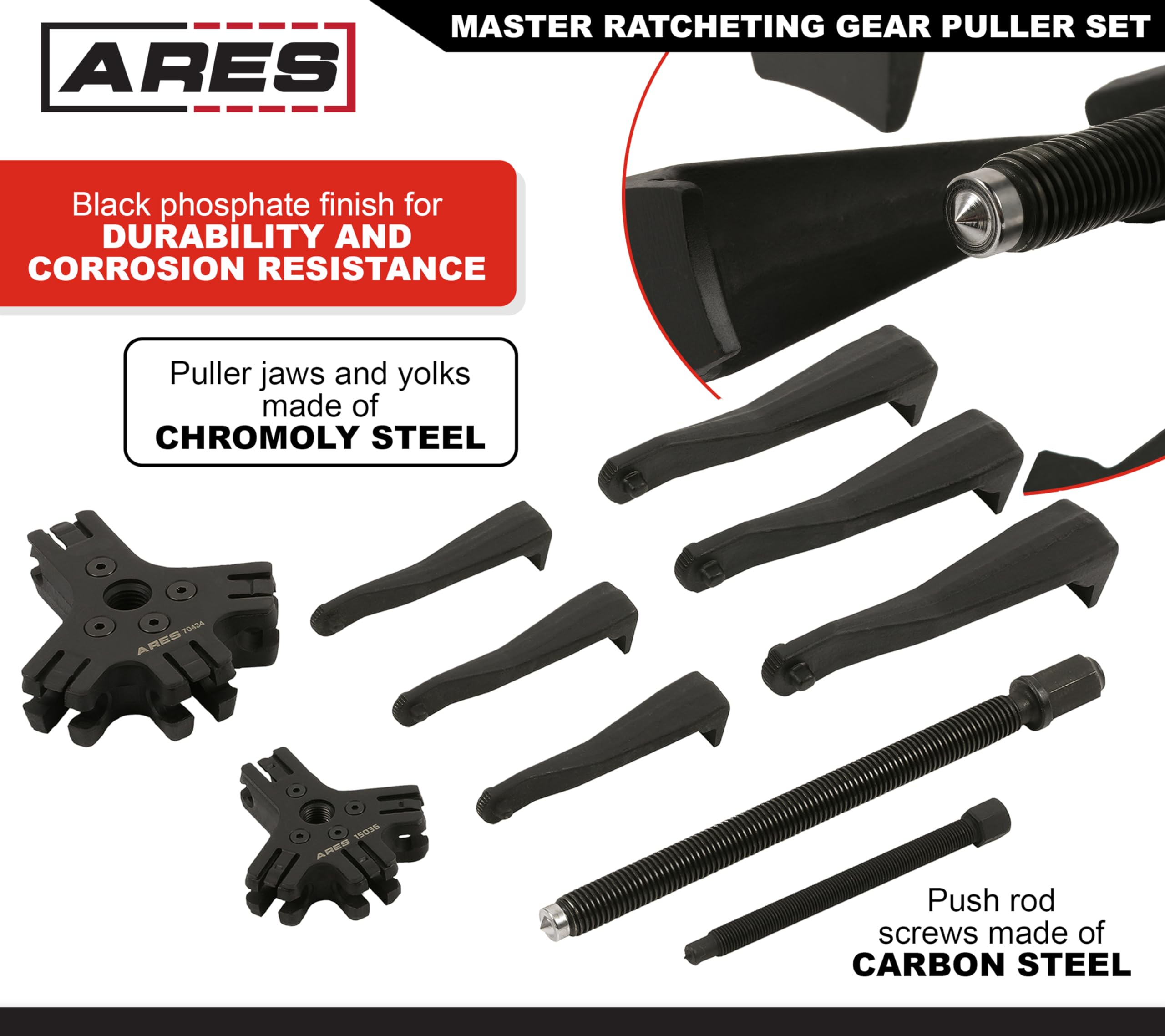 ARES 15095 - Juego maestro de extractores de engranajes con - Imagen 5