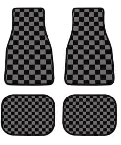 Tapetes de Piso para Automóvil Vintage Negro a Cuadros,