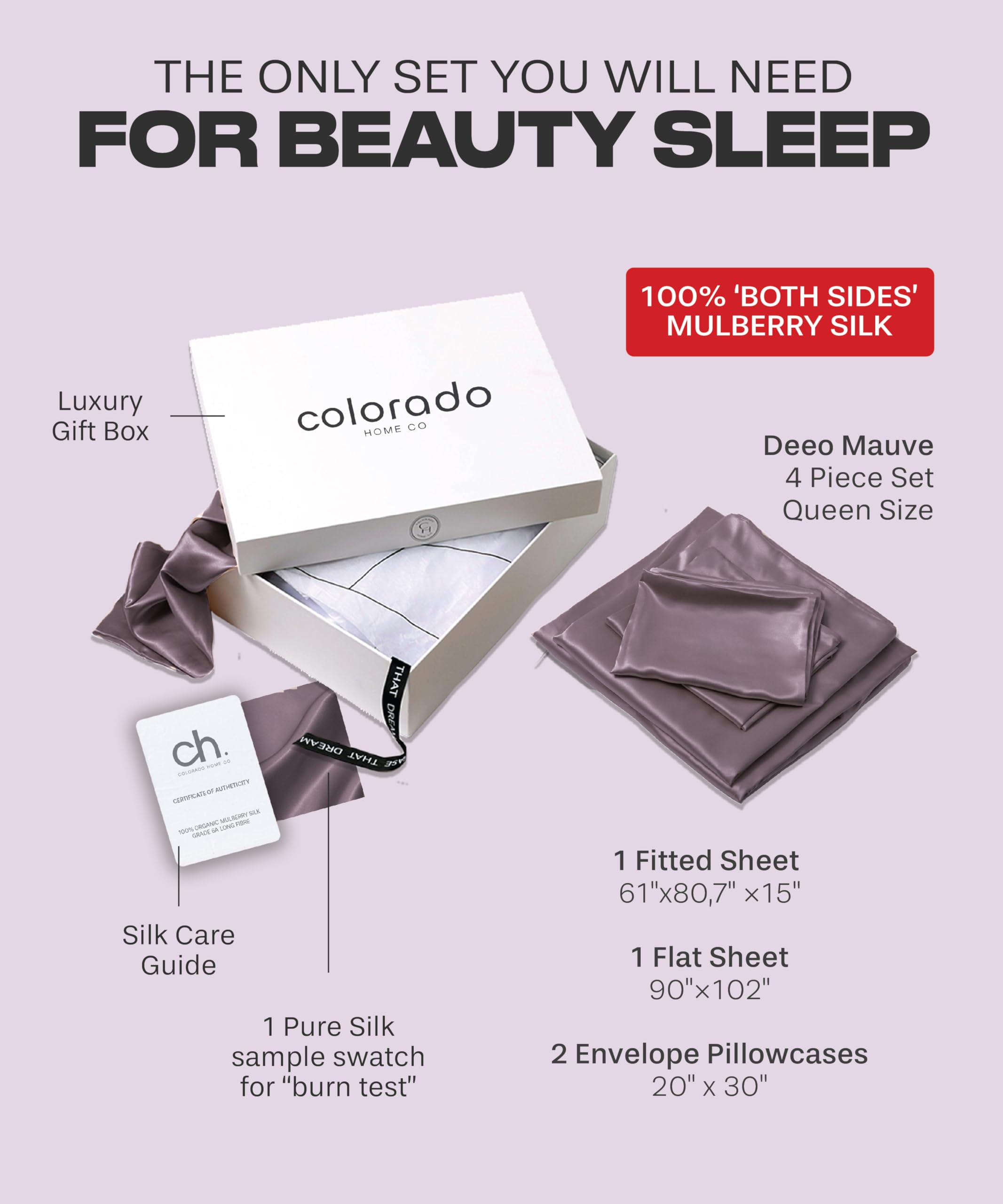 SUNDAYSILKS� | Juego de S�banas de Seda -Morado Profundo - Imagen 8