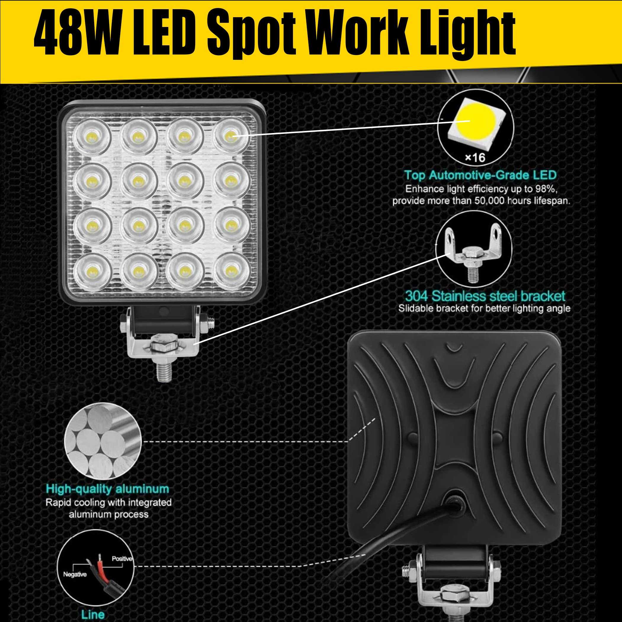 MUVKQC 48W Luces LED de Trabajo para Camión, 10PCS 4.5 - Imagen 4