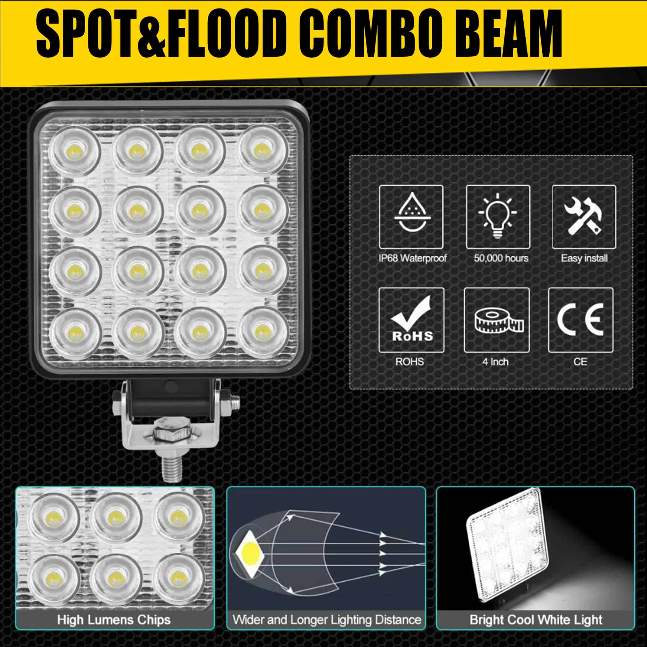 MUVKQC 48W Luces LED de Trabajo para Camión, 10PCS 4.5 - Imagen 5