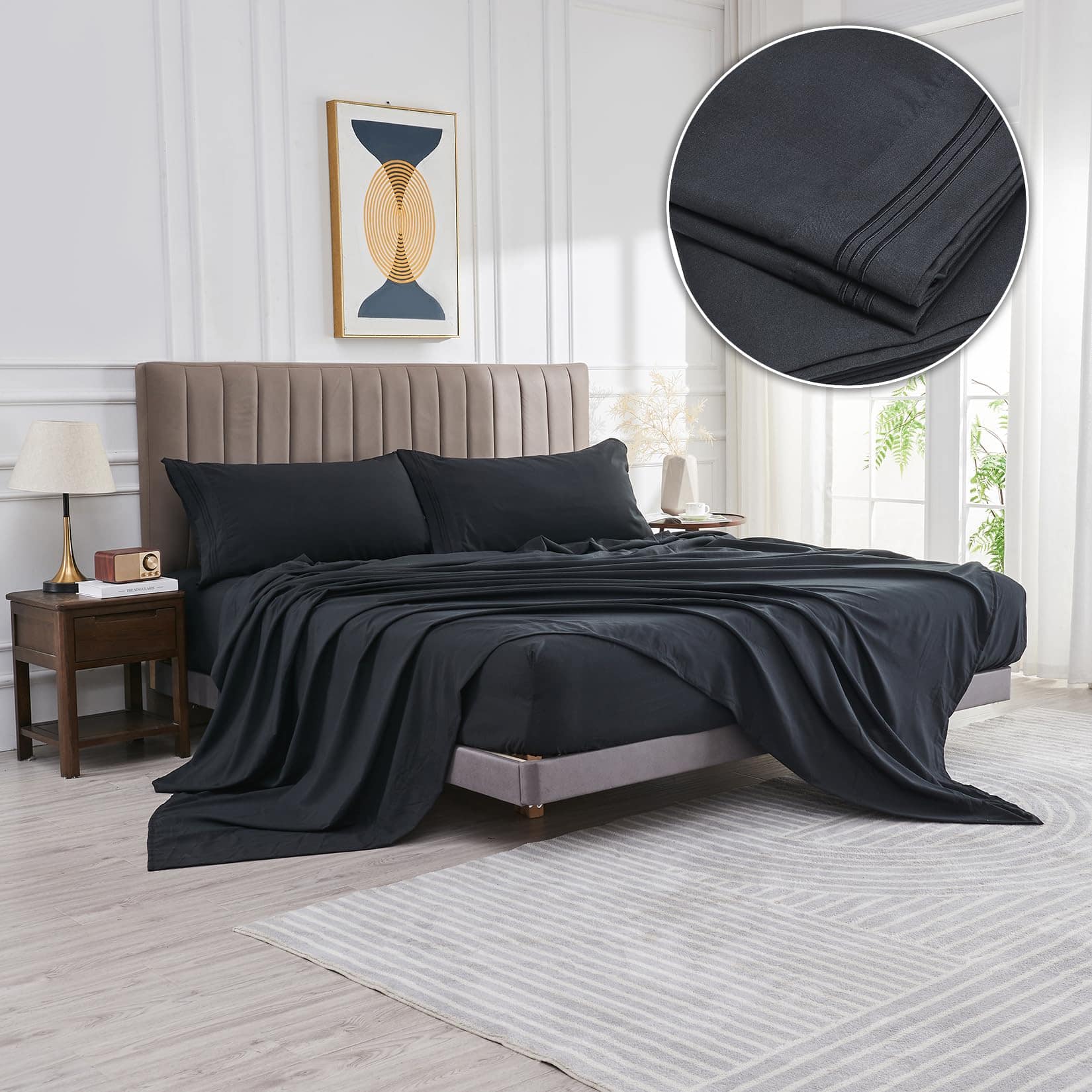 Juego de sábanas extragrandes de microfibra suave para cama