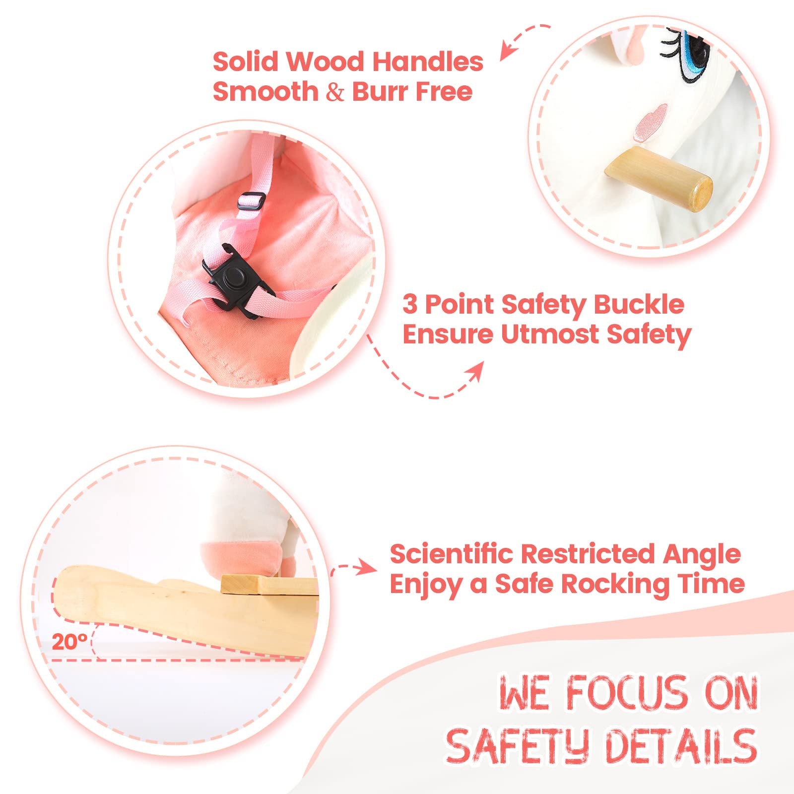 Caballito de madera Unicornio Funlio, Unicornio Arcoiris de - Imagen 5