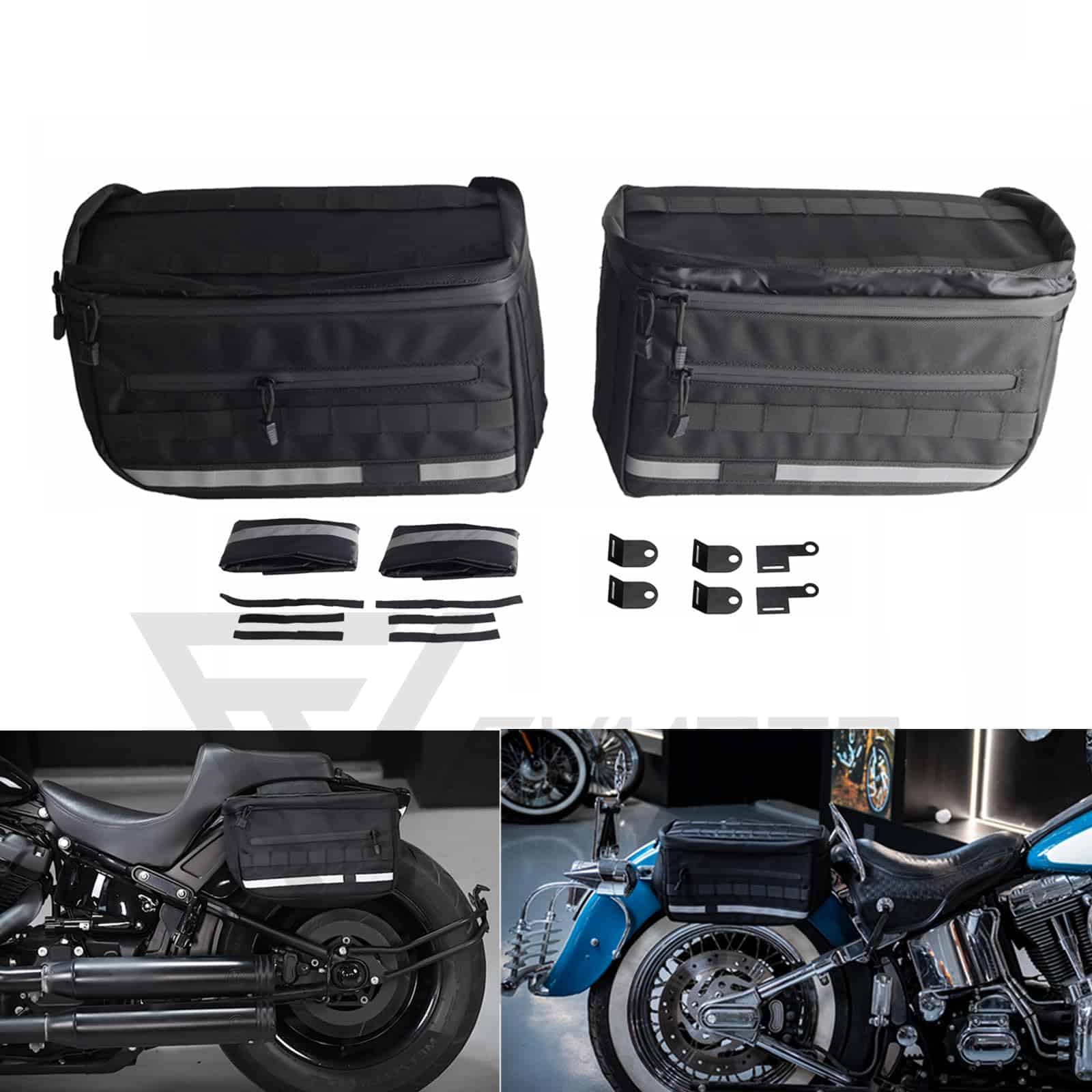 Bolsas de Sillín Universales FVMOTO para Harley Softail
