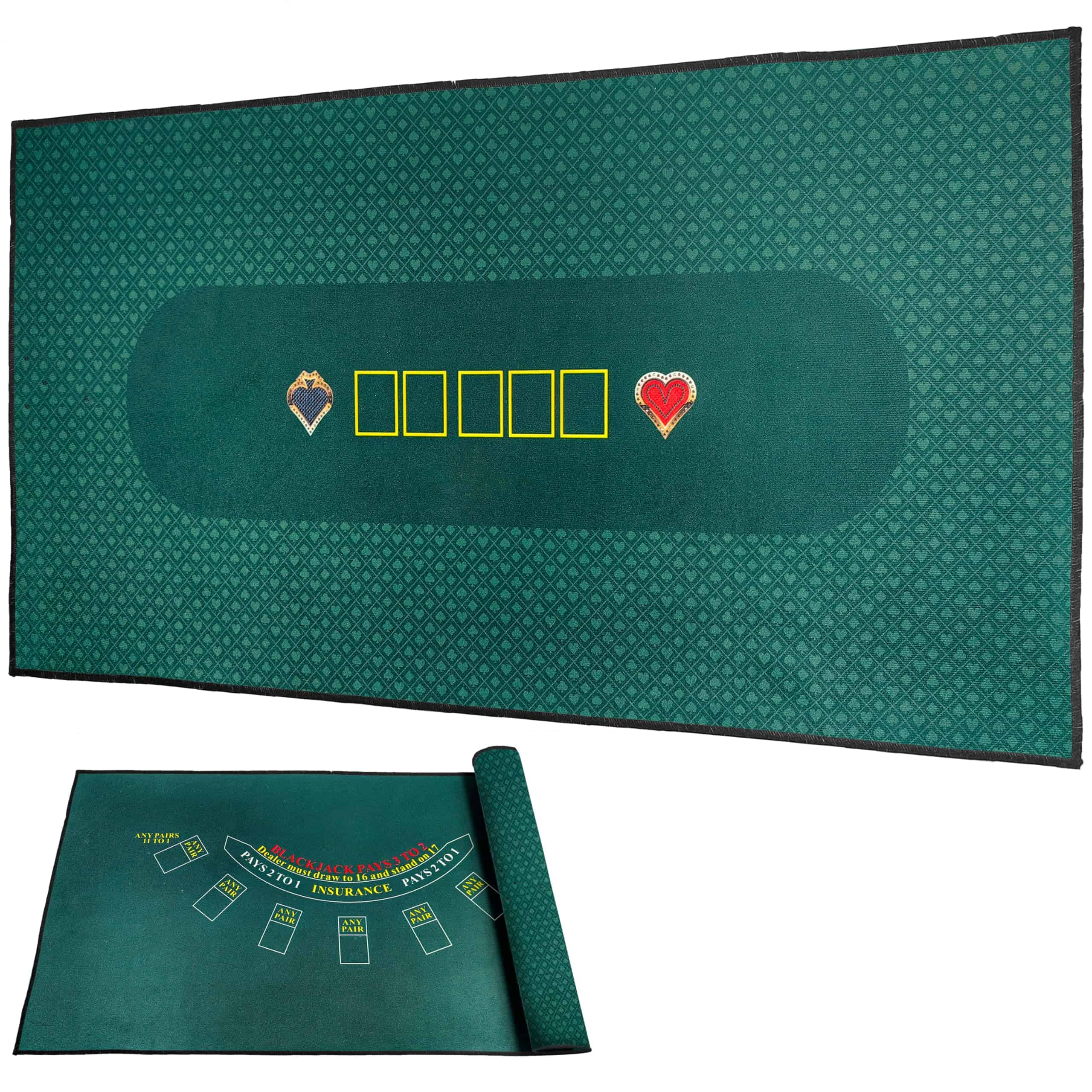 Tapete de póker Texas Holdem de 36x72 pulgadas y tapete de