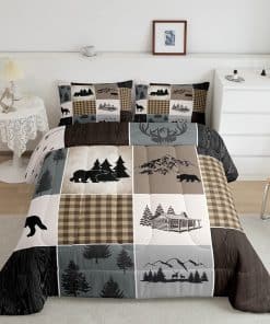 Juego de Edredón Gemelo Oso Ciervo, Juego de Ropa de Cama