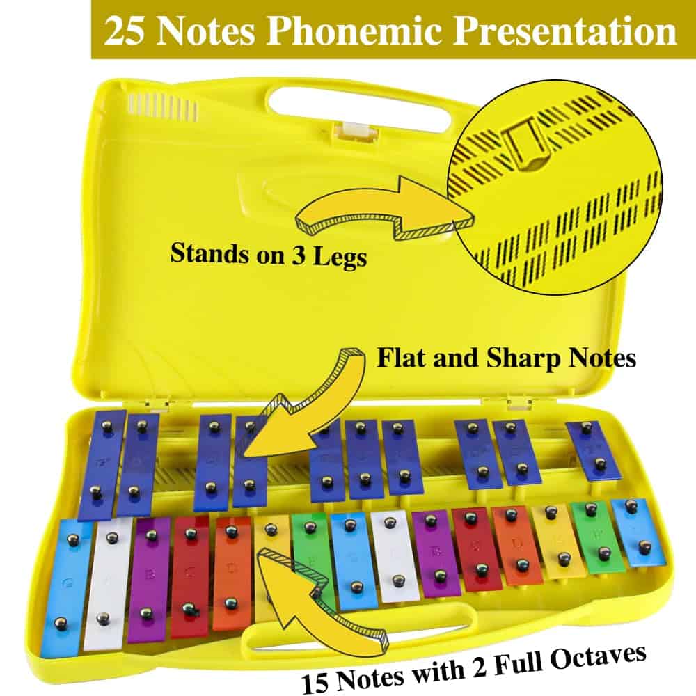 Xilófono Eavnbaek de 25 Notas, Glockenspiel Xilófono para - Imagen 4
