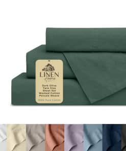 Juego de Sábanas Gemelas de Algodón Percale Lavado para