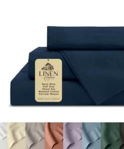 Juego de sábanas completas de algodón percal lavado en