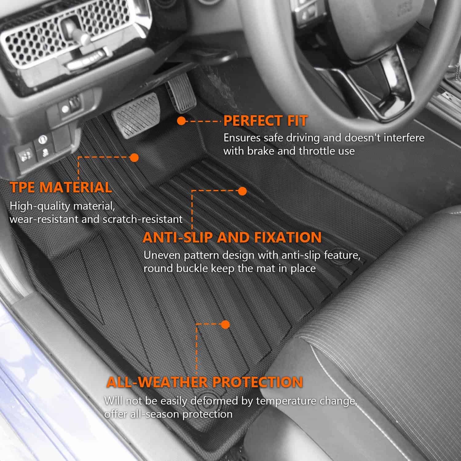 Tapete para piso powoq Compatible con Honda Civic Hatchback - Imagen 7