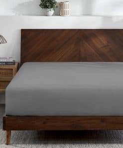 Sábana Ajustable de Jersey de Algodón Orgánico -Gris