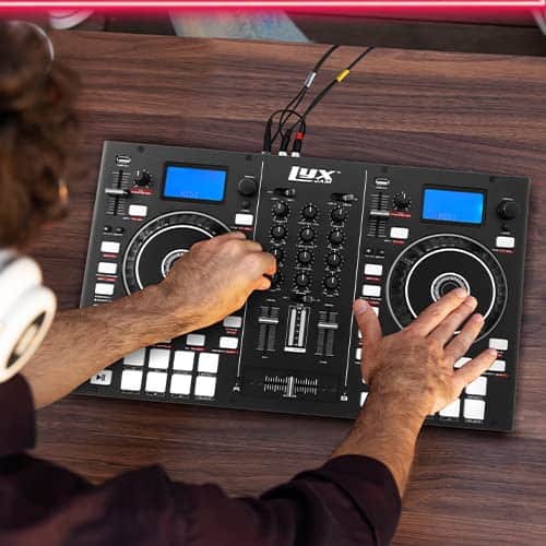 Controlador de DJ Portátil de 2 Cubiertas LyxJam, Consola - Imagen 10
