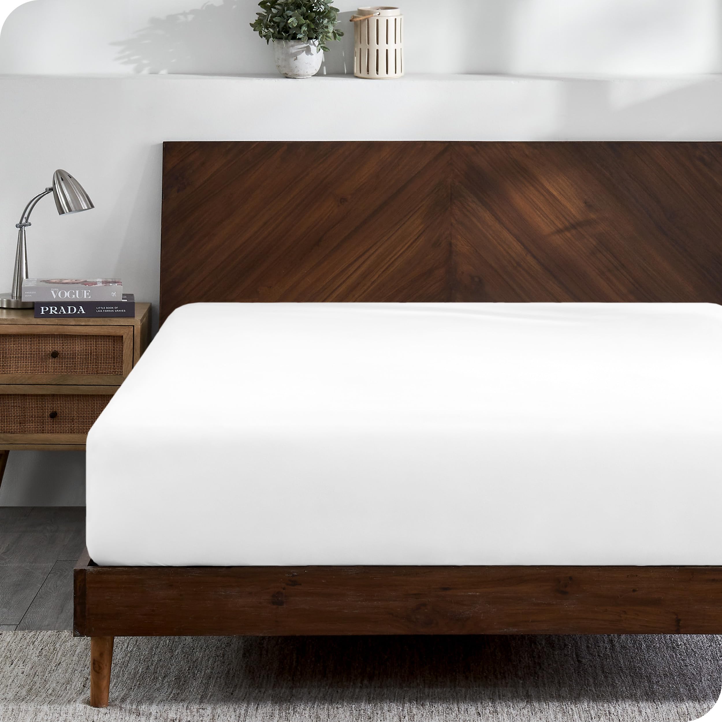 Sábana Ajustable de Jersey de Algodón -Blanco