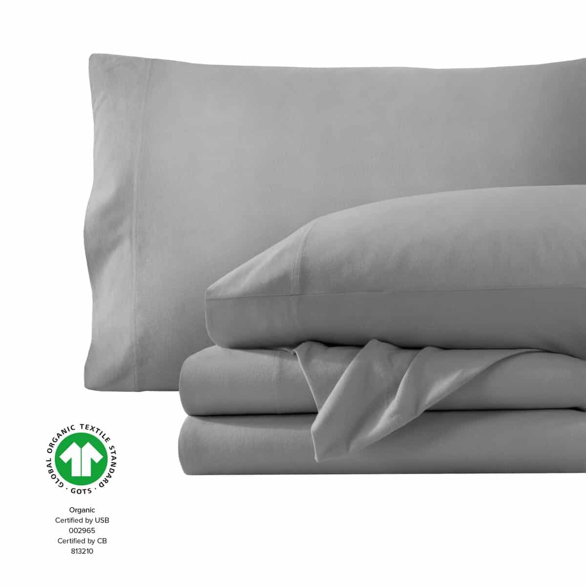 Juego de sábanas 100% algodón orgánico Bare -Gris Claro - Imagen 6