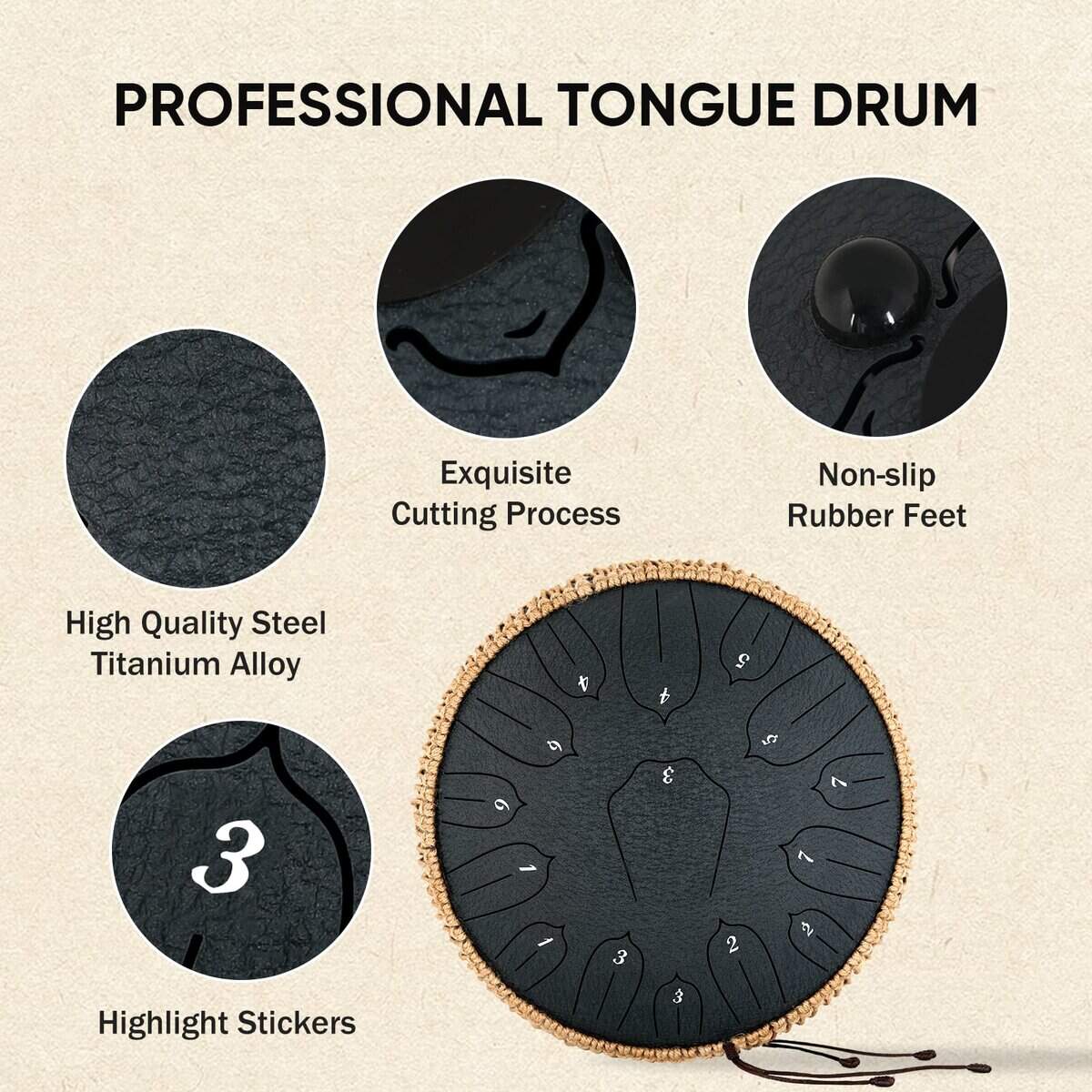 Steel Tongue Drum for Adults: Instrumento Musical Juego de - Imagen 5
